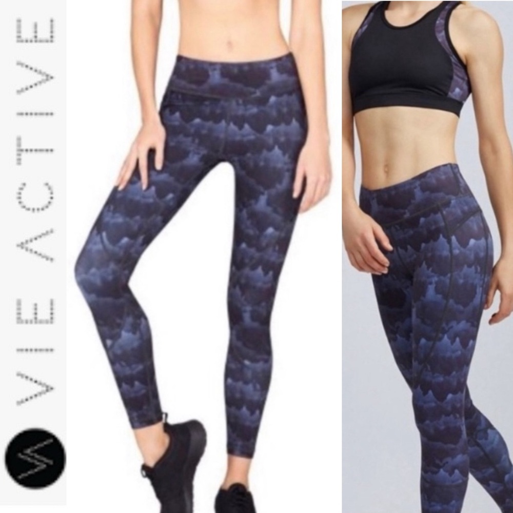 Vie-Active Purple Tonal Leggings xs